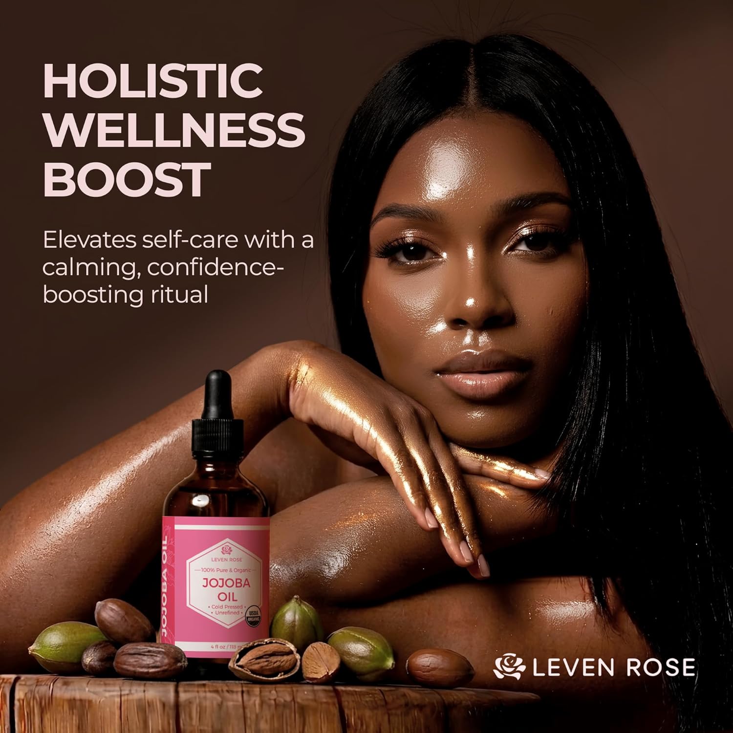 Jojoba Oil Organic, Pure Cold Pressed Carrier Oil, Natural Unrefined Moisturizer for Skin Hair and Nails 4 Oz